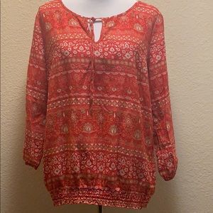 Lucky Brand Red printed Blouse